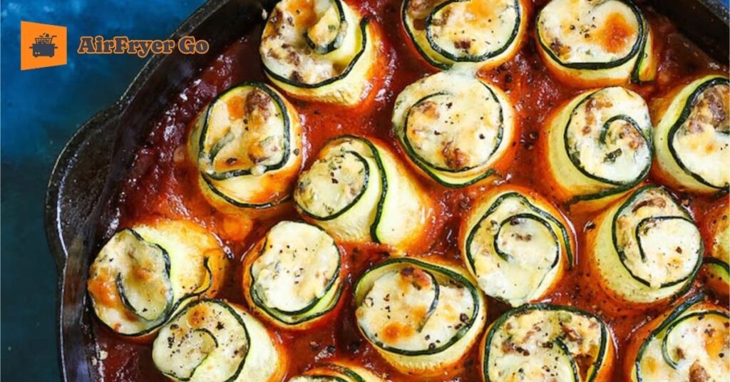 Air Fried Zucchini Lasagna Roll Ups